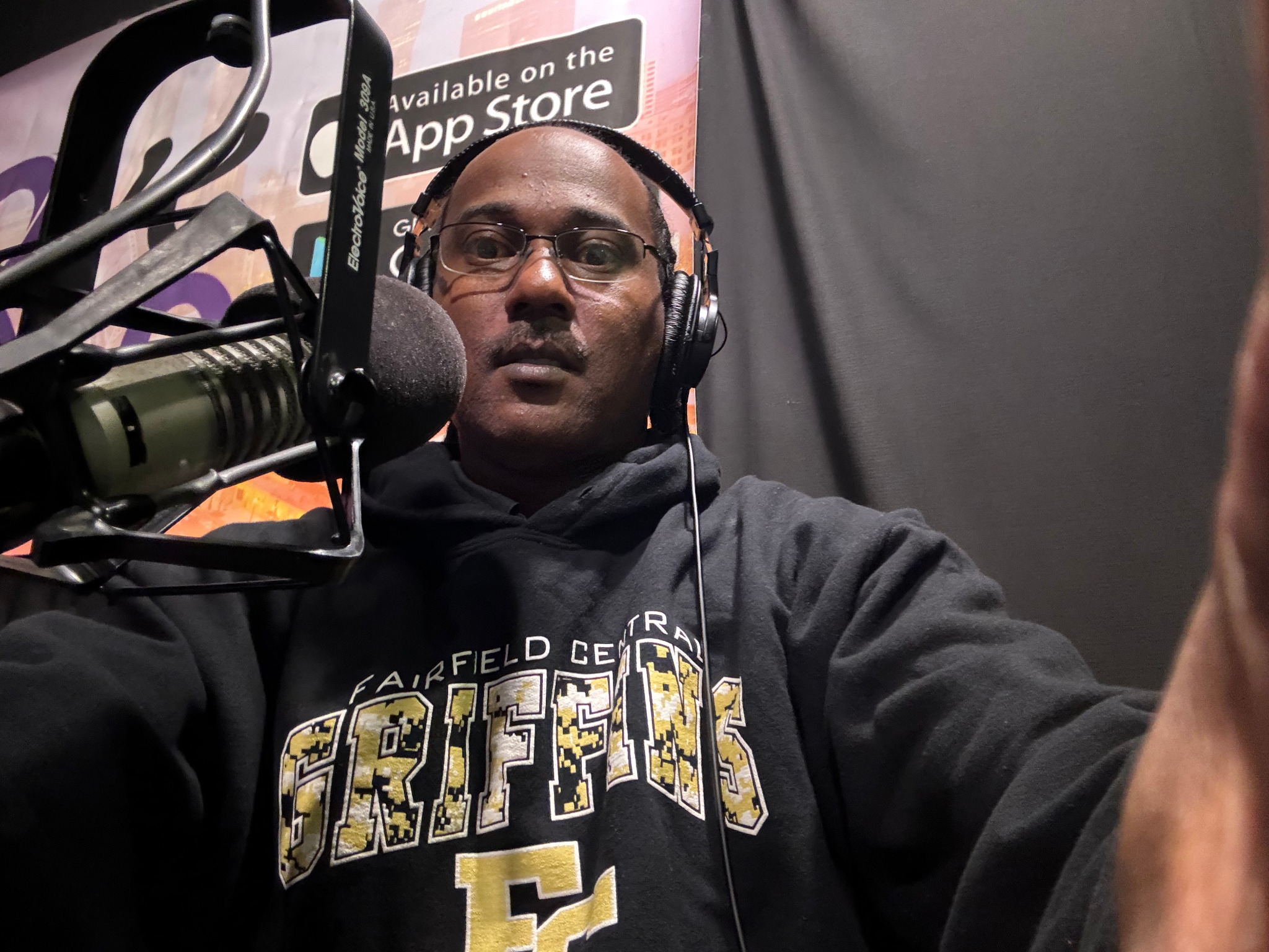 On-air studio portrait