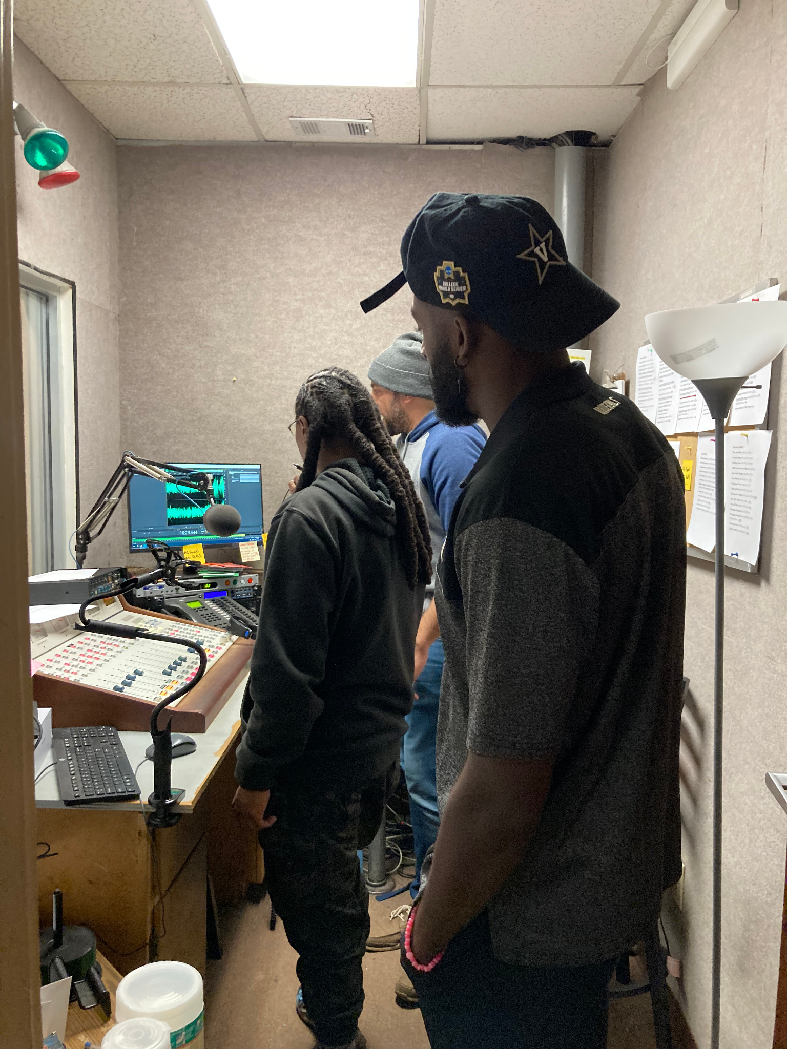 Inside the radio booth